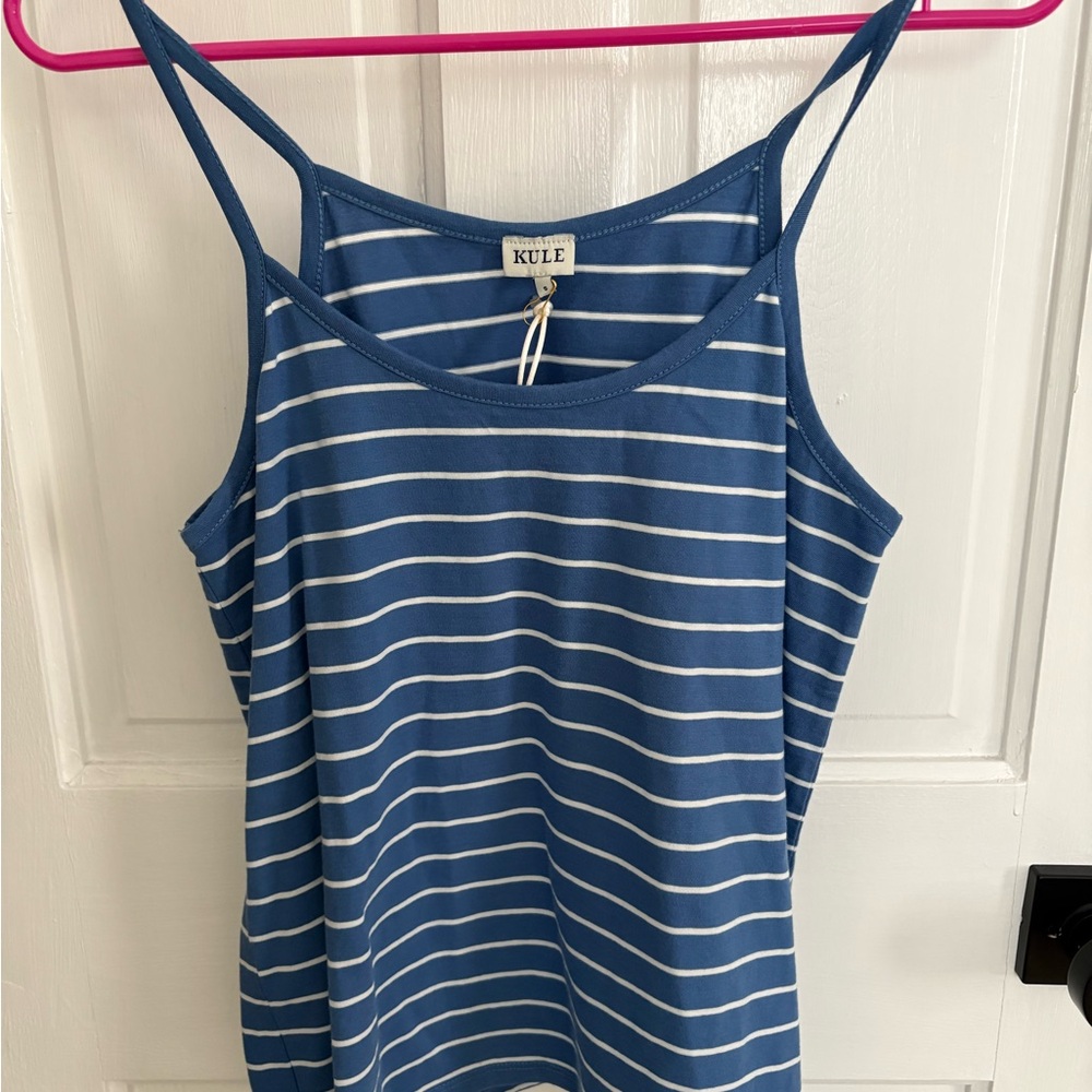 KULE Navy and White Striped Top